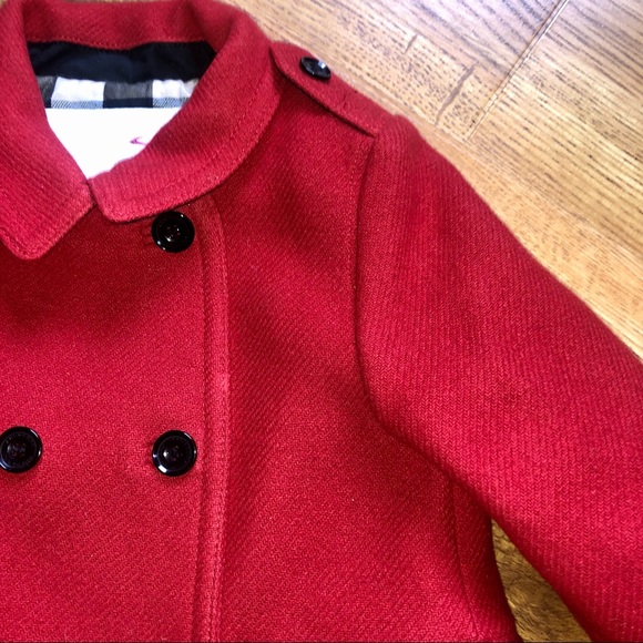 Girls Burberry Wool Blend Pleated Coat 3T - Picture 6 of 9